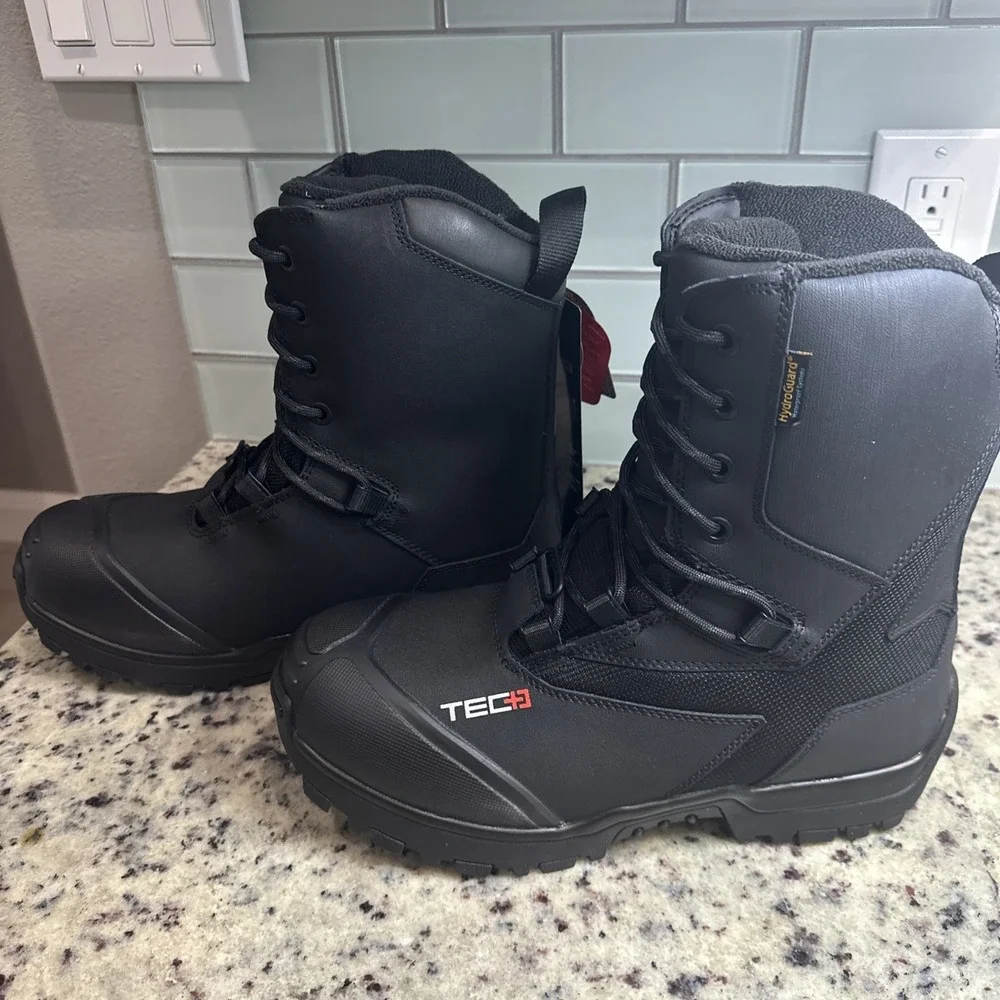 NEW BRP Ski-Doo TEC+ Outdoor Snow Boots Black Waterproof Size 11